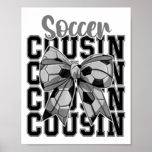 Affiche Cousine de foot Coquette Bow Plus grand fan Amoure
