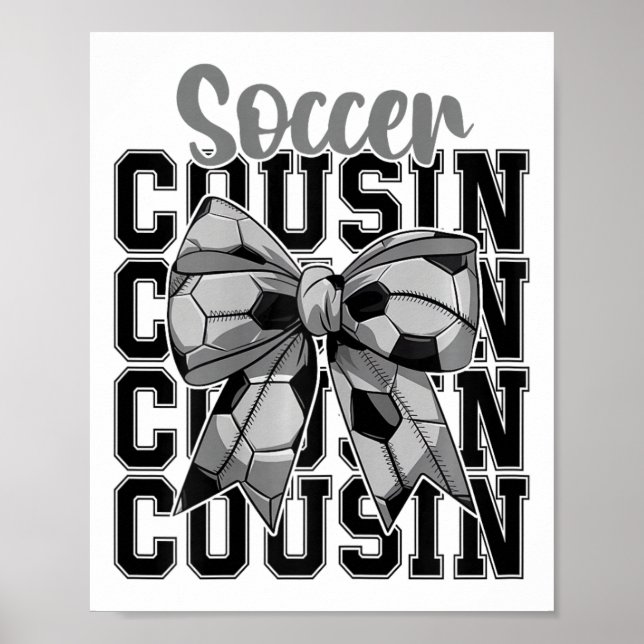 Affiche Cousine de foot Coquette Bow Plus grand fan Amoure (Devant)