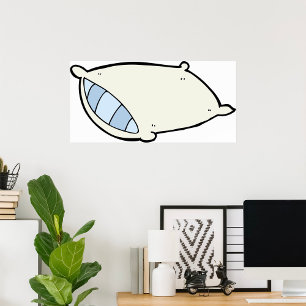 Affiche Coussin de dessin animé avec géant