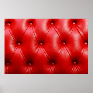 Affiche Coussin rouge texture cuir