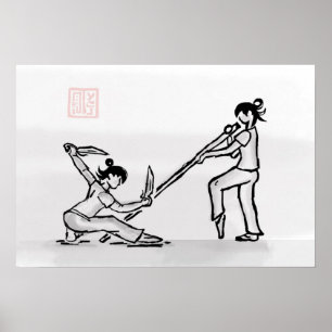 Affiche couteau contre poteau