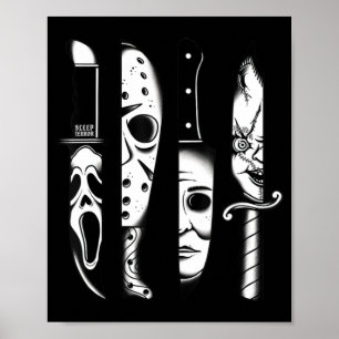 Affiche Couteaux film d'horreur vendredi Halloween Horreur