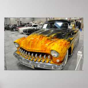 Affiche Coutume sur l'affiche de voiture du feu