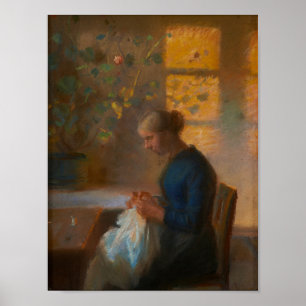 Affiche Couture de fille par Anna Ancher