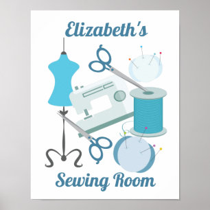 Affiche Couture et couture bleu