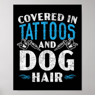 Affiche Couvert De Tatouages Et De Tatouages De Cheveux De