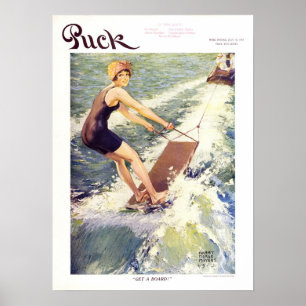 Affiche Couverture 1915, plage de magazine de galet de cru