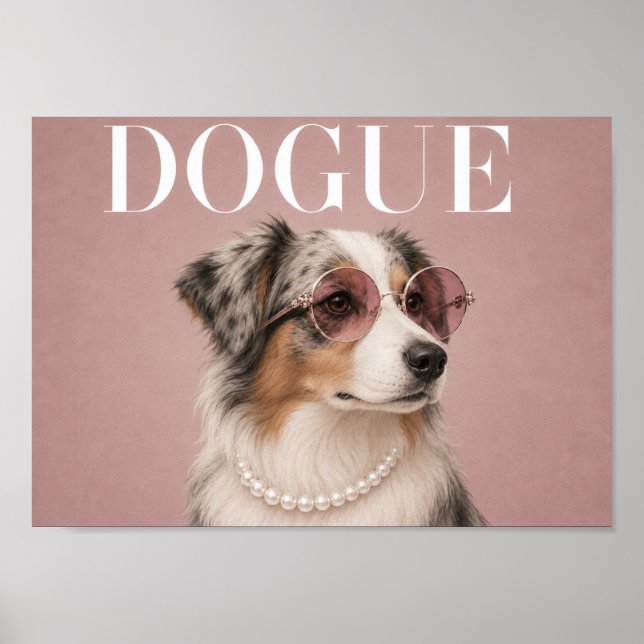 Affiche Couverture A4 de Berger Australien Rose (Devant)