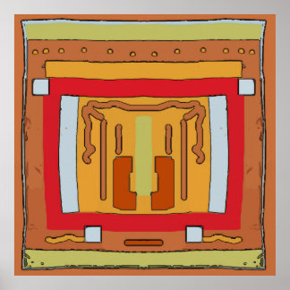 Affiche Couverture amérindienne Abstraite 1