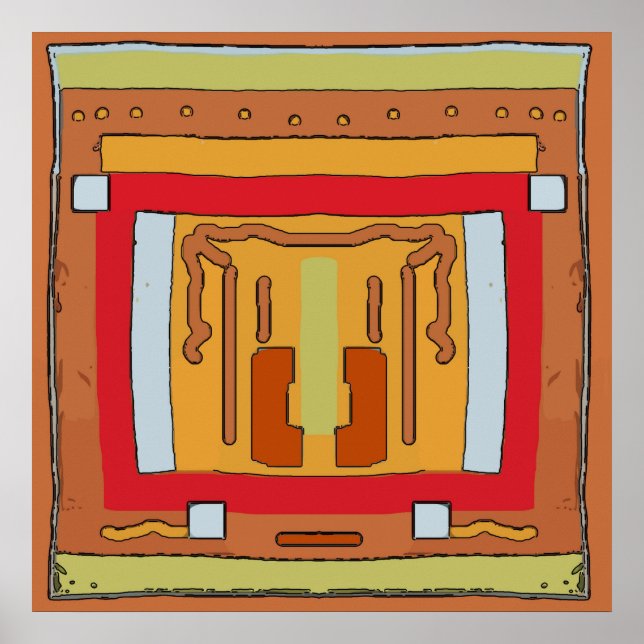 Affiche Couverture amérindienne Abstraite 1 (Devant)