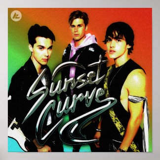 Affiche Couverture d'album de courbe du coucher de soleil
