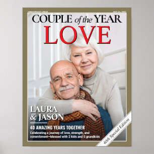 Affiche Couverture de magazine Anniversaire Personnalisé, 