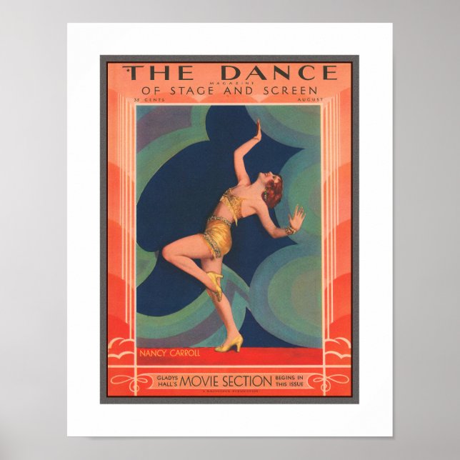 AFFICHE COUVERTURE DE MAGAZINE DE CINÉMA VINTAGE 1929 (Devant)