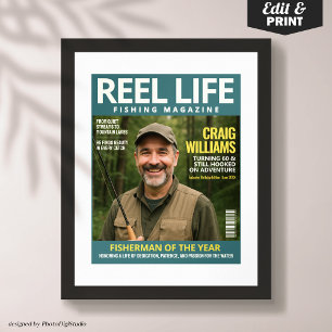 Affiche Couverture de magazine de pêche personnalisée, por