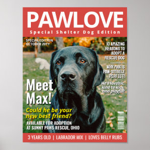 Affiche Couverture de magazine personnalisée Adopt a Pet, 