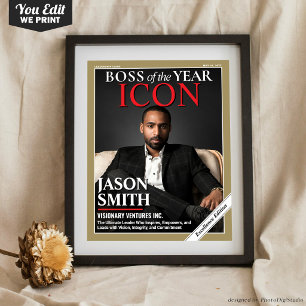 Affiche Couverture de magazine personnalisée, Cadeau pour