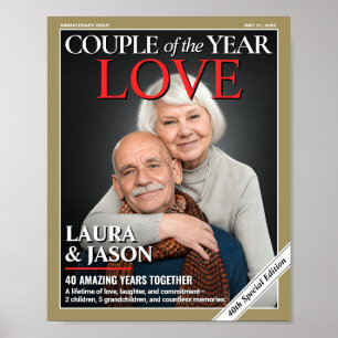 Affiche Couverture de magazine personnalisée pour annivers