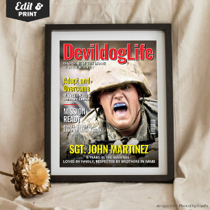 Affiche Couverture de magazine personnalisée, Soldat des M