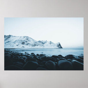 AFFICHE COUVERTURE DE MONTAGNE AVEC PHOTOGRAPHIE DE NEIGE