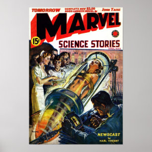 Affiche couverture de Norman Saunders de Marvel Science St