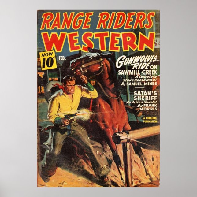 Affiche Couverture de pâte Western Range Riders pâte art (Devant)
