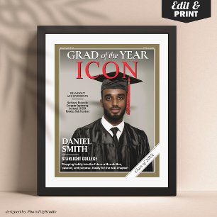 Affiche Couverture du magazine de graduation personnalisée
