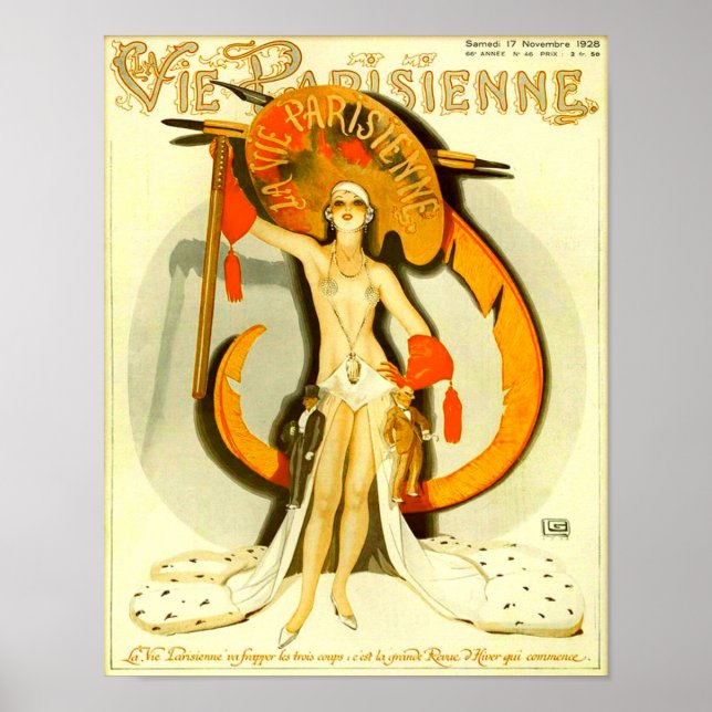Affiche Couverture Magazine Vie Parisienne 1928 (Devant)