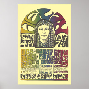 Affiche Couverture vintage des années 60 / Art psychédéliq
