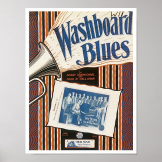 Affiche Couverture Vintage du livre de bord Blues