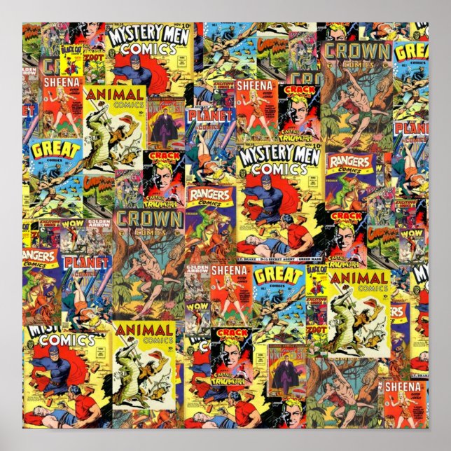 Affiche Couvertures comiques vintages (Devant)