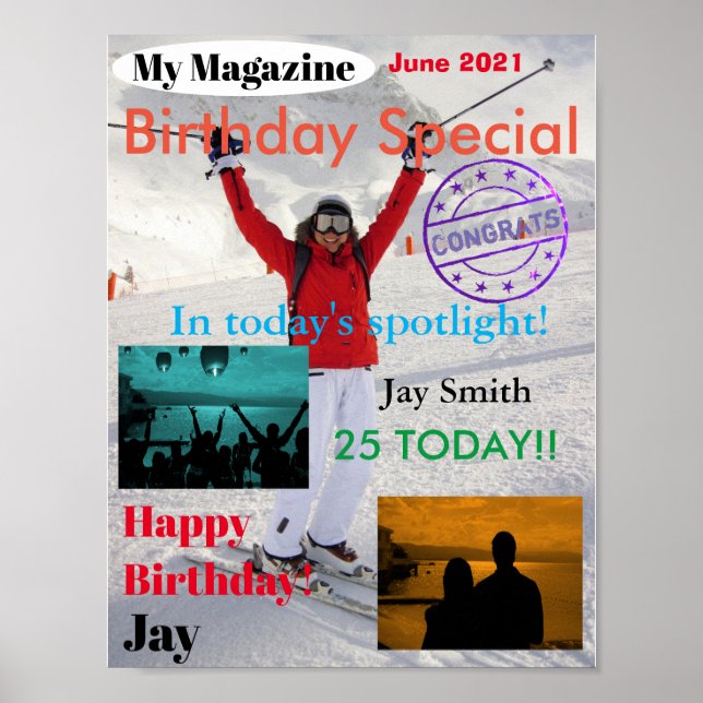 Affiche Couvertures de magazines personnalisées pour anniv (Devant)