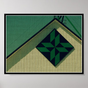 Affiche Couvre-grange verte et noire, Faux Vintage