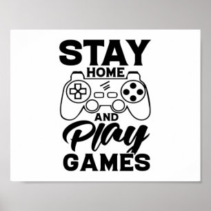 Affiche COVID 19 Quarantine Gamer Gift - Stay At Home