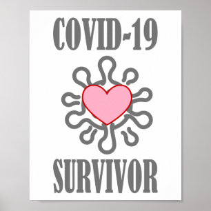 Affiche COVID-19 Survivant Corona virus J'ai survécu
