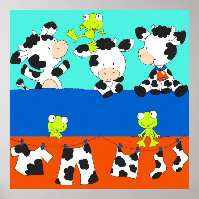 Affiche Cow and frog laundry day. (Devant)