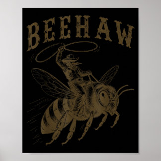 Affiche Cow-boy Beehaw Occidental Beekeeper Drôle