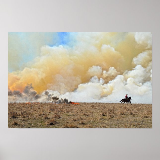 Affiche Cow-boy déclenchant un brûlage dirigé (Devant)