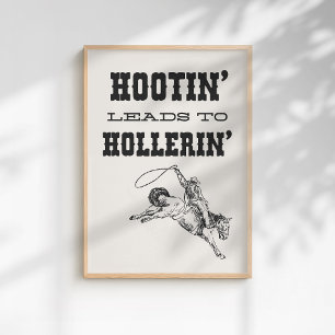 Affiche Cow-boy Occidental du Far West Hootin mène à Holle