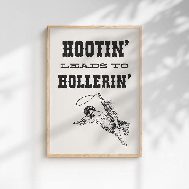 Affiche Cow-boy Occidental du Far West Hootin mène à Holle (Créateur téléchargé)