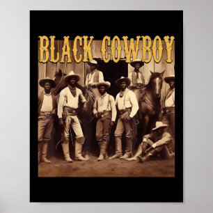 Affiche Cow-boy occidental Rodeo Melanin Histoire des Noir