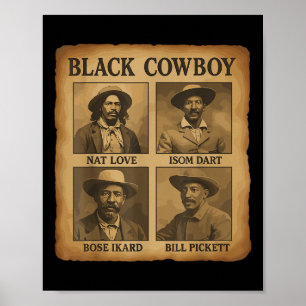 Affiche Cow-boy occidental rodeo melanine Histoire des Noi