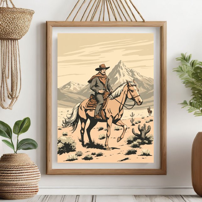 Affiche Cow-boy occidental vintage (Créateur téléchargé)