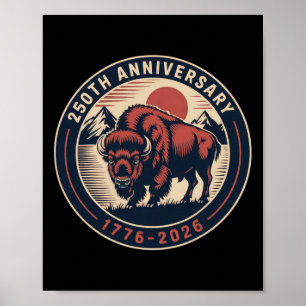 Affiche Cowboy 250 Th 4 juillet Drapeau 1776 2026 250e ann