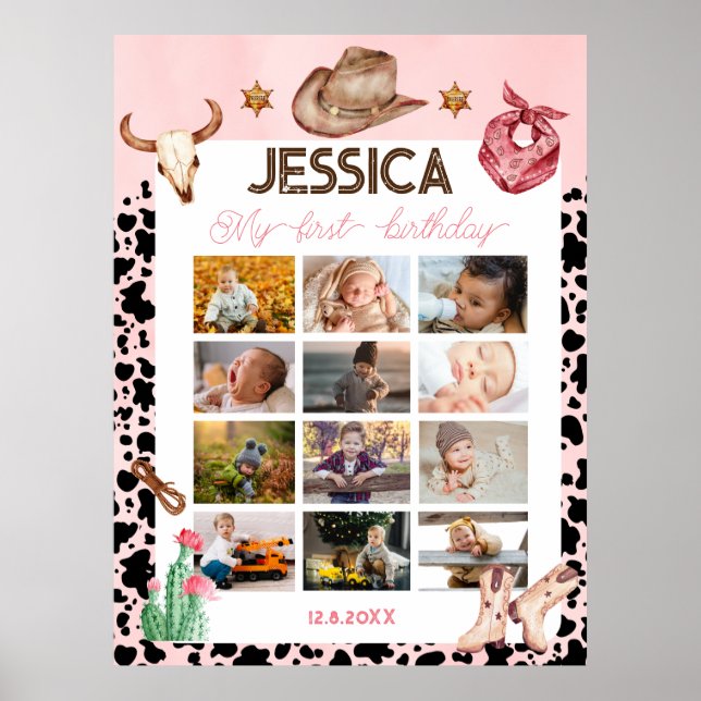 Affiche Cowboy Anniversaire 1er Rodéo Anniversaire (Devant)