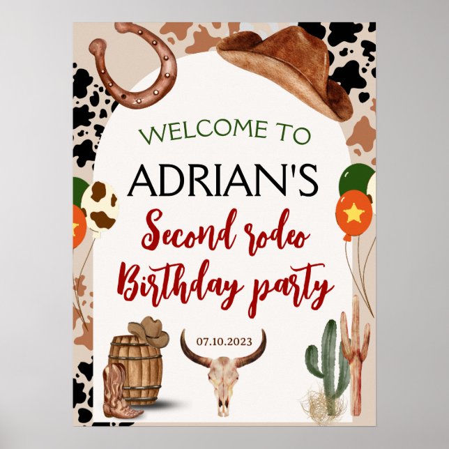 Affiche Cowboy Anniversaire 2e Rodéo Anniversaire (Devant)