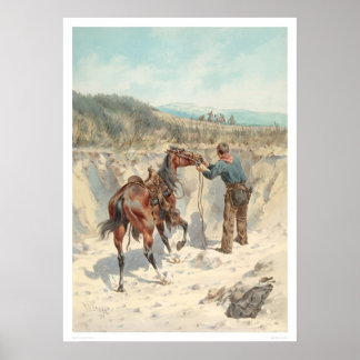 Affiche Cowboy avec cheval à Arroyo... (1324)