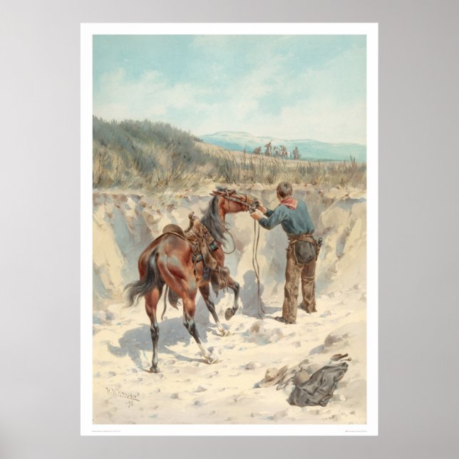 Affiche Cowboy avec cheval à Arroyo... (1324) (Devant)