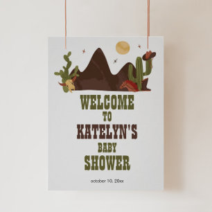 Affiche Cowboy Birthday ou Baby Shower Welcome Sign