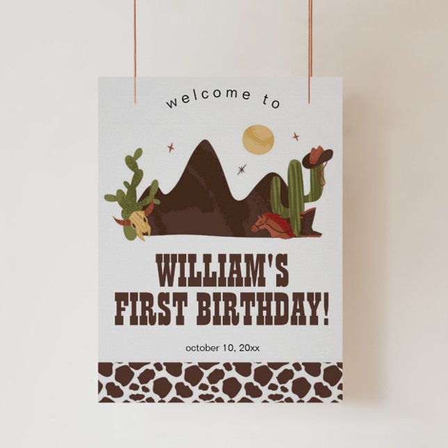 Affiche Cowboy Birthday ou Baby Shower Welcome Sign (Créateur téléchargé)