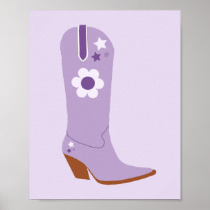 Affiche Cowboy Boot 03 Purple